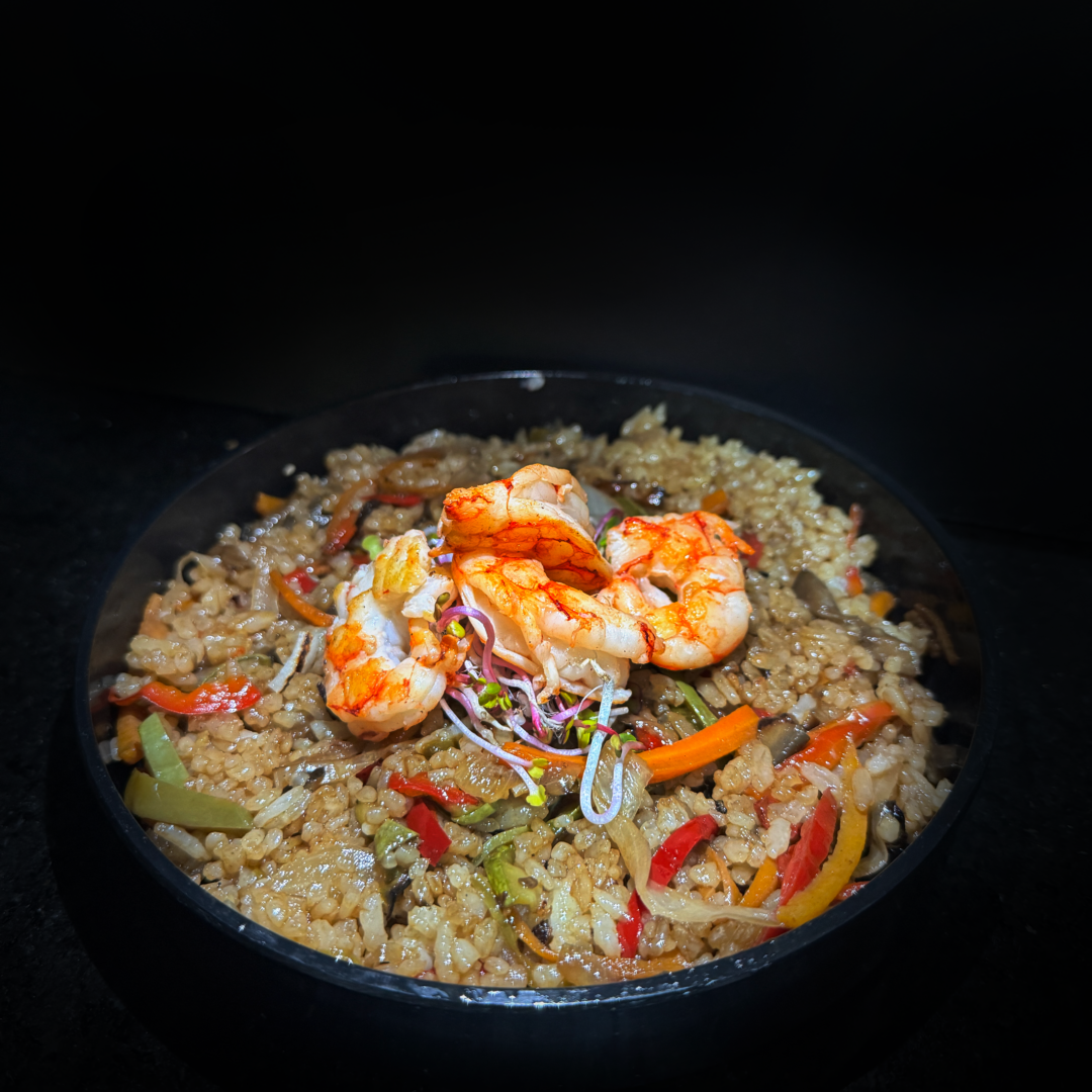 Chow fan de langostinos